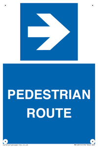 PEDESTRIAN ROUTE - right arrow